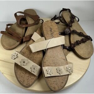 Lot Of 3 Womens Sandals Wide 9W 9.5W Me Too Andiamo NWOT